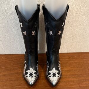 Billini Black and Silver Star Heeled Boots